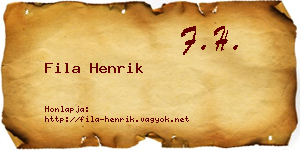 Fila Henrik névjegykártya