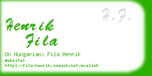 henrik fila business card